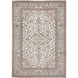 Hand Made Rug Kashan Persia 247x353 Ivory Blue