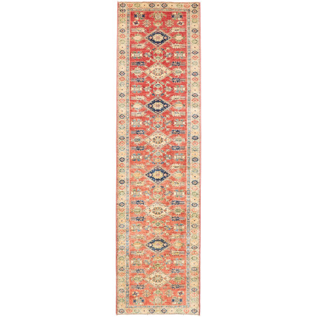 Rug Kazak Fine Pakistan 79x307 Terracotta Red D