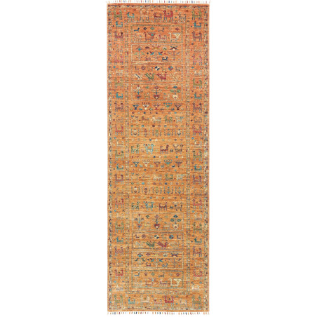 Rug Rubin Pakistan 80x249 Terracotta Orange Blu