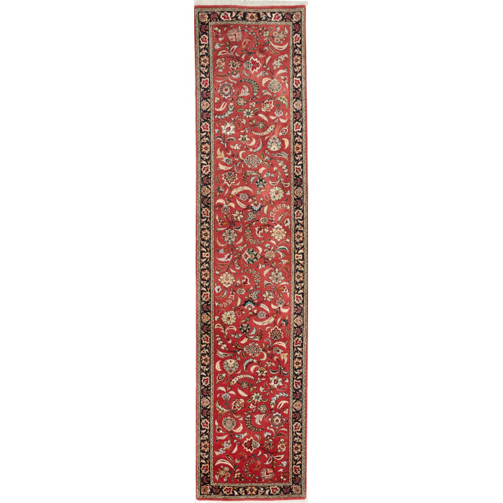 Hand Made Rug Ghom Persia 68x312 Rust Red Black