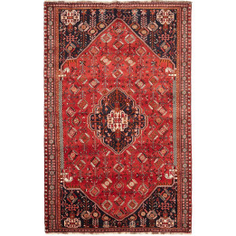 Hand Made Rug Shiraz Fine Persia 160x255 Red Mi