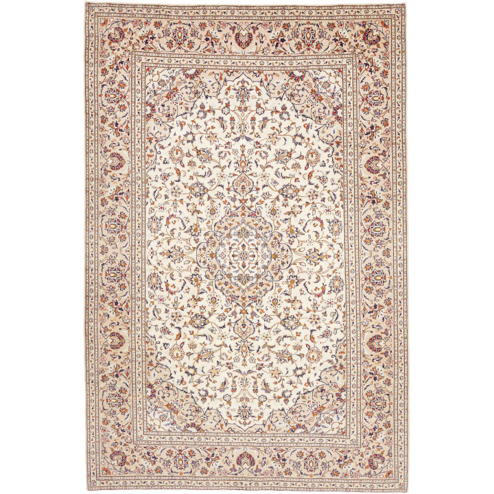 Hand Made Rug Kashan Persia 202x308 Ivory Dark