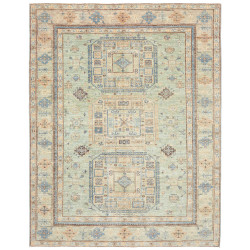 Rug Kazak Fine Pakistan 196x252 Aquamarine Beig