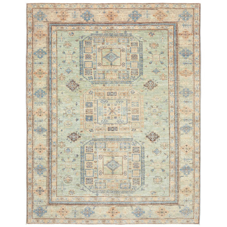 Rug Kazak Fine Pakistan 196x252 Aquamarine Beig