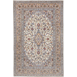 Hand Made Rug Kashan Persia 198x300 Ivory Blue