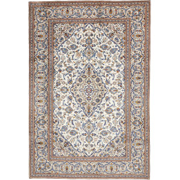 Hand Made Rug Kashan Persia 200x293 Ivory Blue