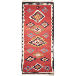 Rug Kilim Vintage Persia 200x445 Terracotta Red