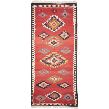 Rug Kilim Vintage Persia 200x445 Terracotta Red
