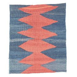 Rug Kilim Vintage Persia 64x77 Deep Blue Coral