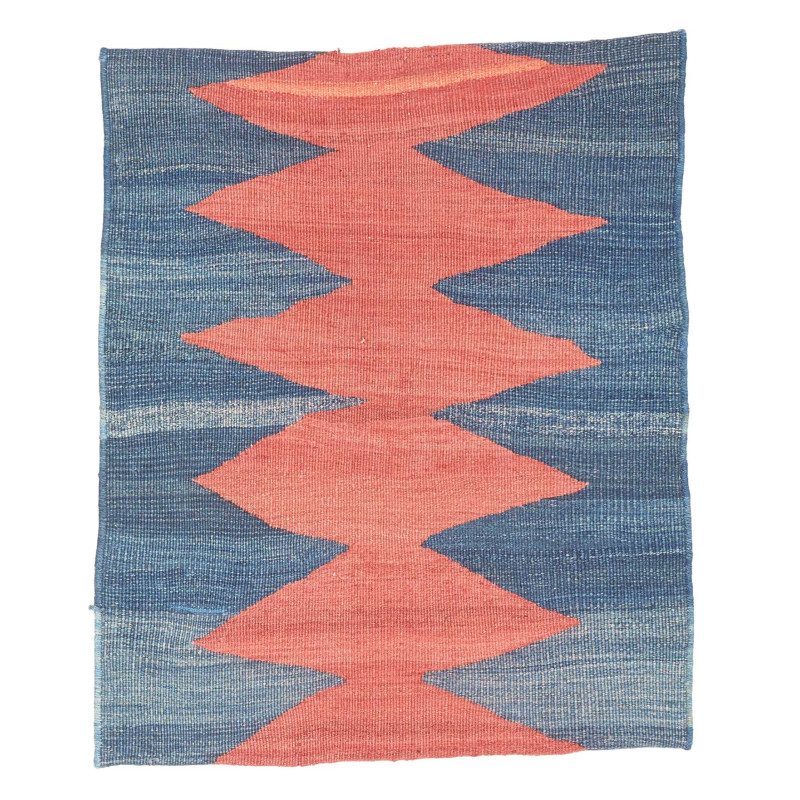 Rug Kilim Vintage Persia 64x77 Deep Blue Coral