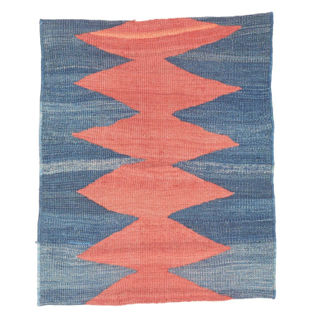 Rug Kilim Vintage Persia 64x77 Deep Blue Coral