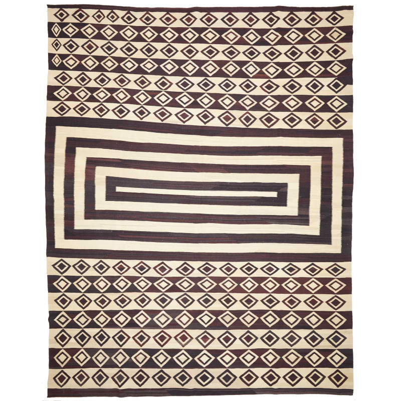 Rug Kilim Vintage Persia 333x430 Dark Brown Cre