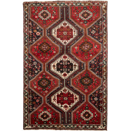 Hand Made Rug Shiraz Persia 175x267 Red Black