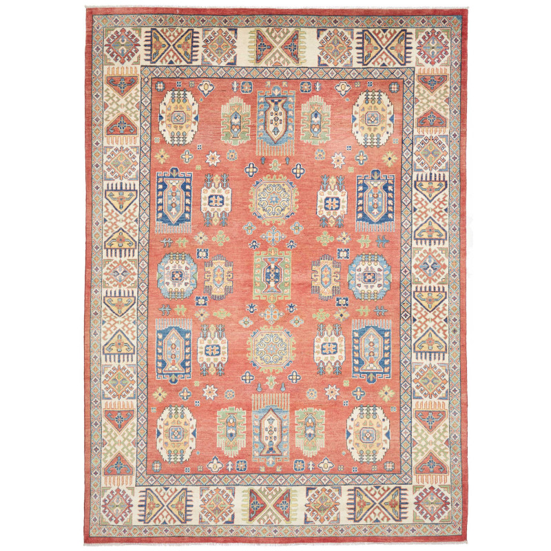 Rug Kazak Afghanistan 209x293 Terracotta Blue