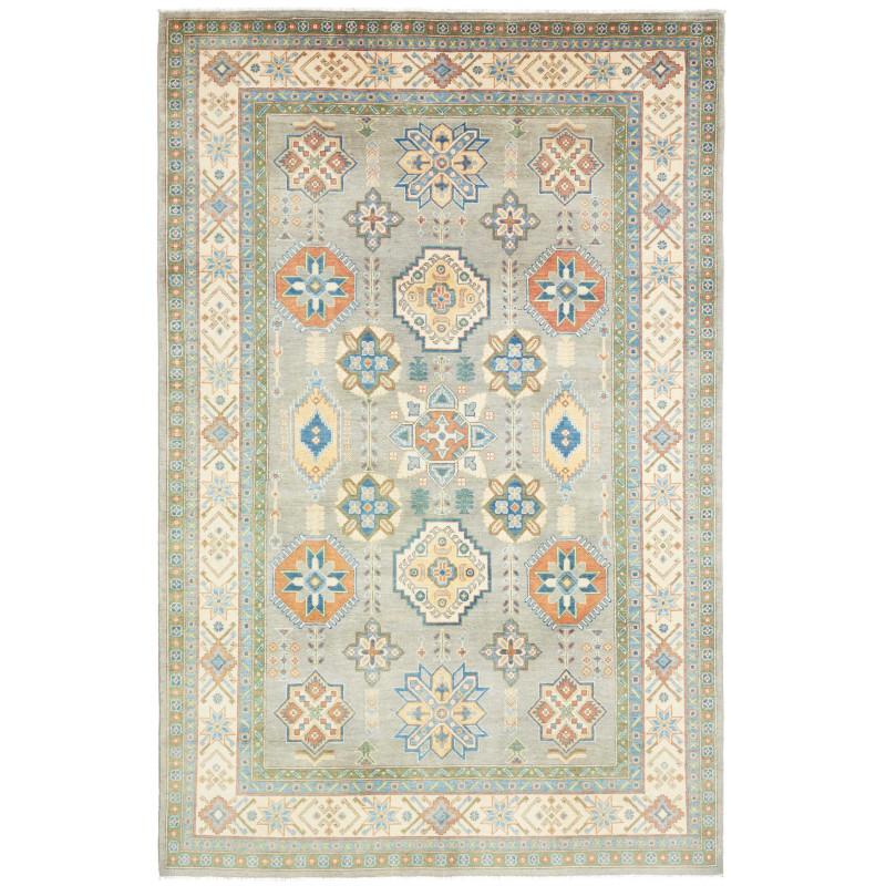 Rug Kazak Afghanistan 198x303 Sage Green Blue