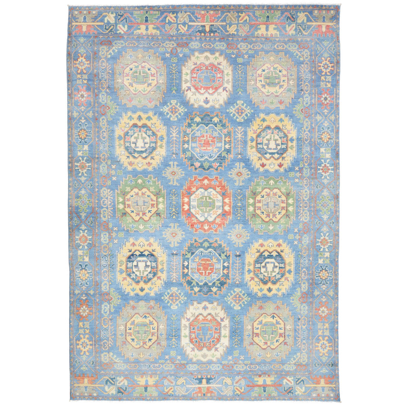 Rug Kazak Afghanistan 198x290 Sky Blue With Acc