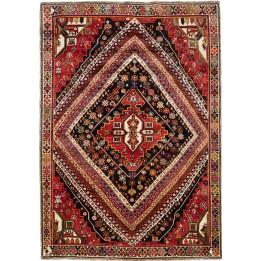 Hand Made Rug Shiraz Persia 180x260 Red Black