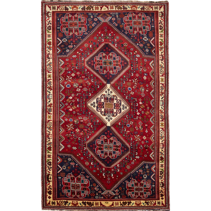 Hand Made Rug Shiraz Persia 175x287 Red Dark Bl