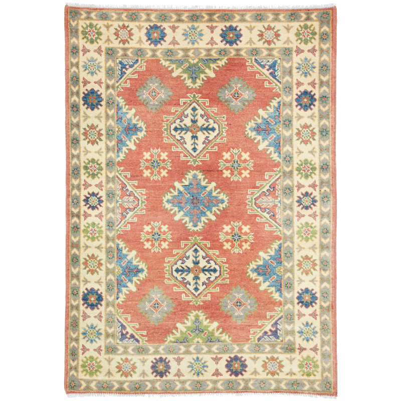 Rug Kazak Co 105x147 Terracotta Red Blue