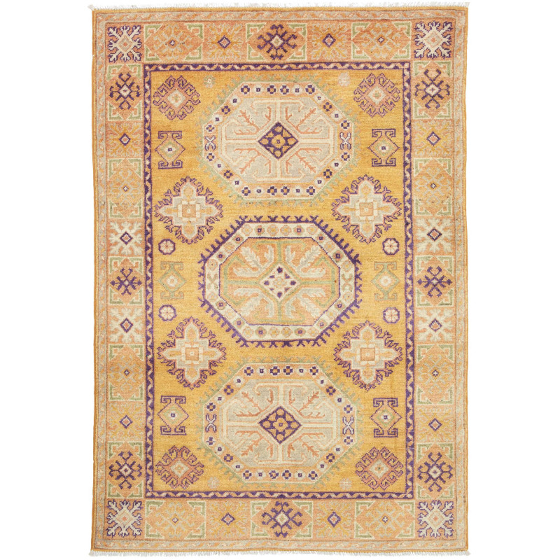 Rug Kazak Co 100x147 Saffron Yellow Purple
