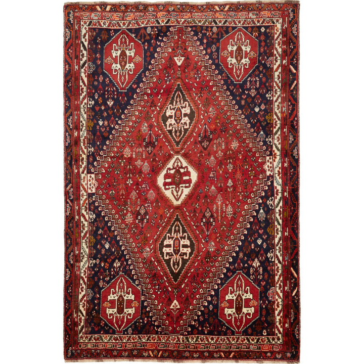 Hand Made Rug Shiraz Persia 187x283 Brick Red D