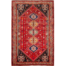 Hand Made Rug Shiraz Persia 178x270 Red Dark Bl