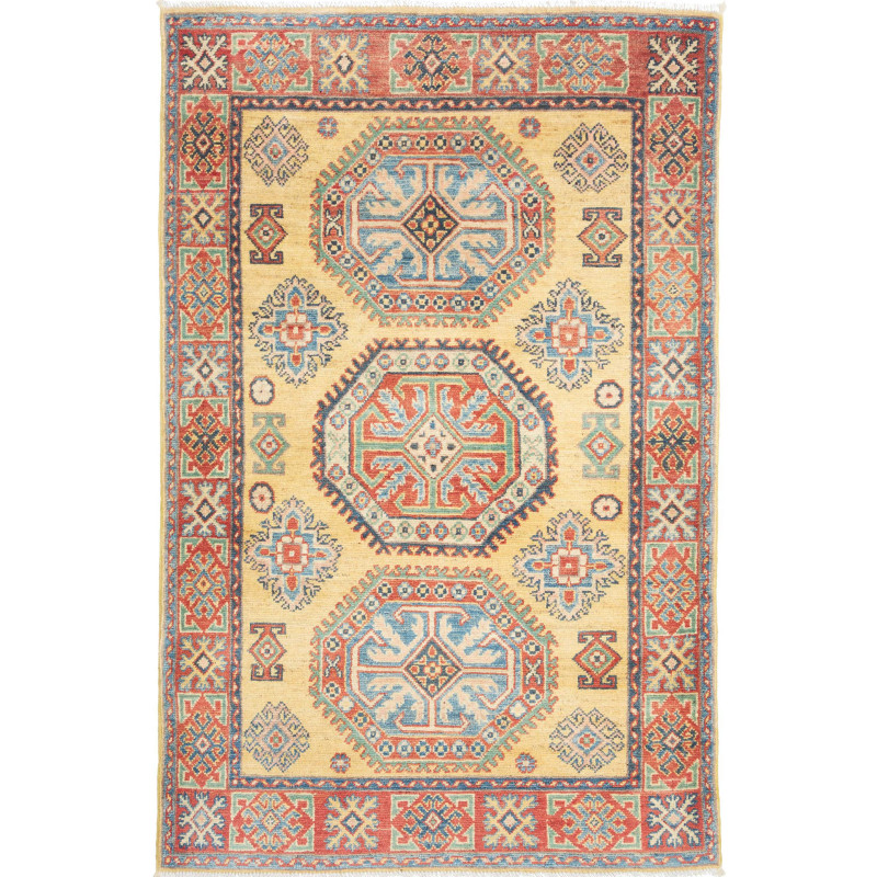 Rug Kazak Co 97x150 Warm Yellow Terracotta Red