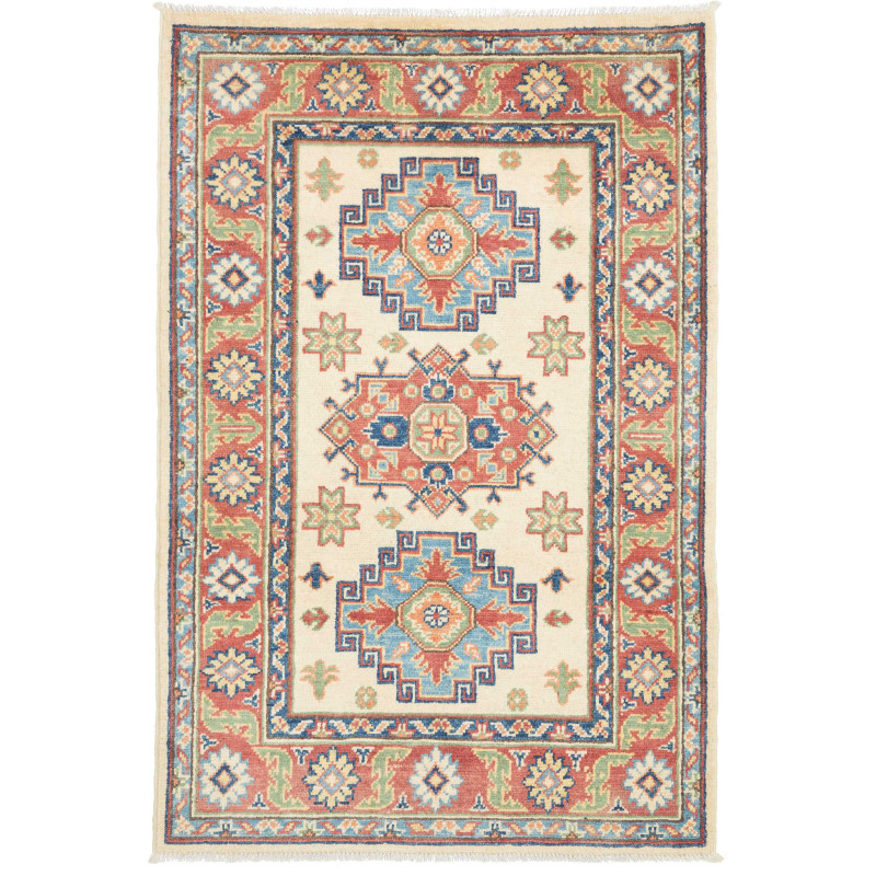 Rug Kazak Co 81x124 Cream With Terracotta And B