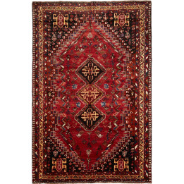 Hand Made Rug Shiraz Persia 177x270 Red Black