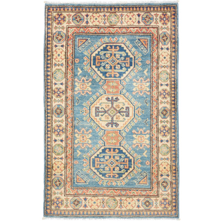 Rug Kazak Co 79x127 Cerulean Blue Cream