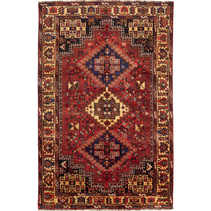 Hand Made Rug Shiraz Persia 168x258 Dark Red Mi