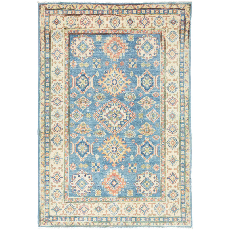 Rug Kazak Co 122x178 Muted Blue And Cream