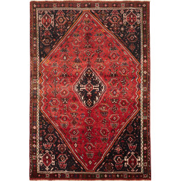 Hand Made Rug Shiraz Persia 180x268 Red Black