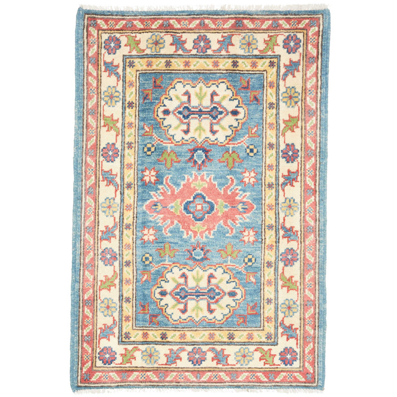 Rug Kazak Co 61x91 Cerulean Blue Cream