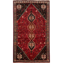 Hand Made Rug Shiraz Persia 163x275 Dark Red Bl