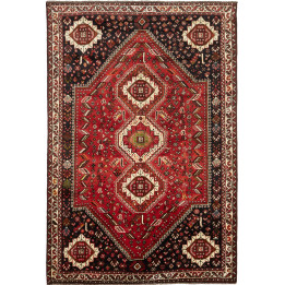 Hand Made Rug Shiraz Persia 173x260 Red Black