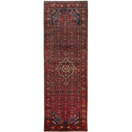 Hand Made Rug Hamadan Persia 112x356 Red Dark B