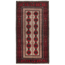 Hand Made Rug Baluch Persia 101x193 Dark Red Bl