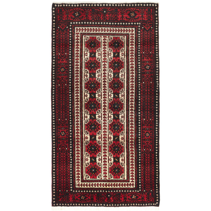 Hand Made Rug Baluch Persia 101x193 Dark Red Bl