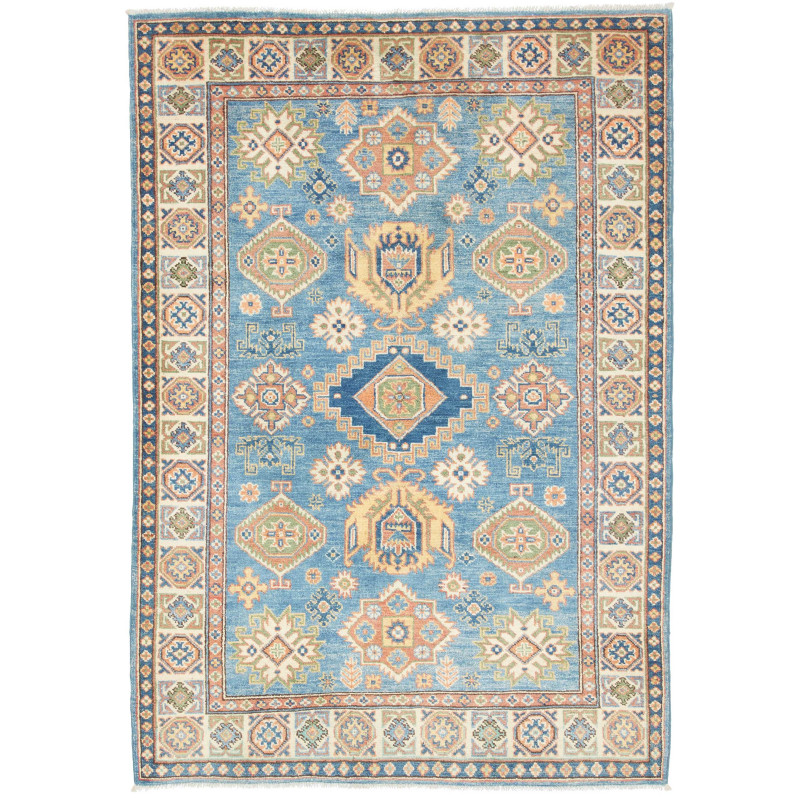 Rug Kazak Co 123x176 Turquoise Blue Ochre