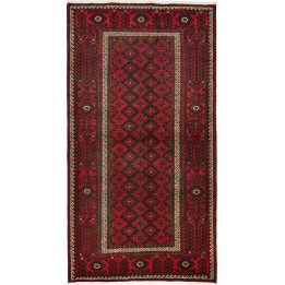 Hand Made Rug Baluch Persia 109x211 Dark Red Bl