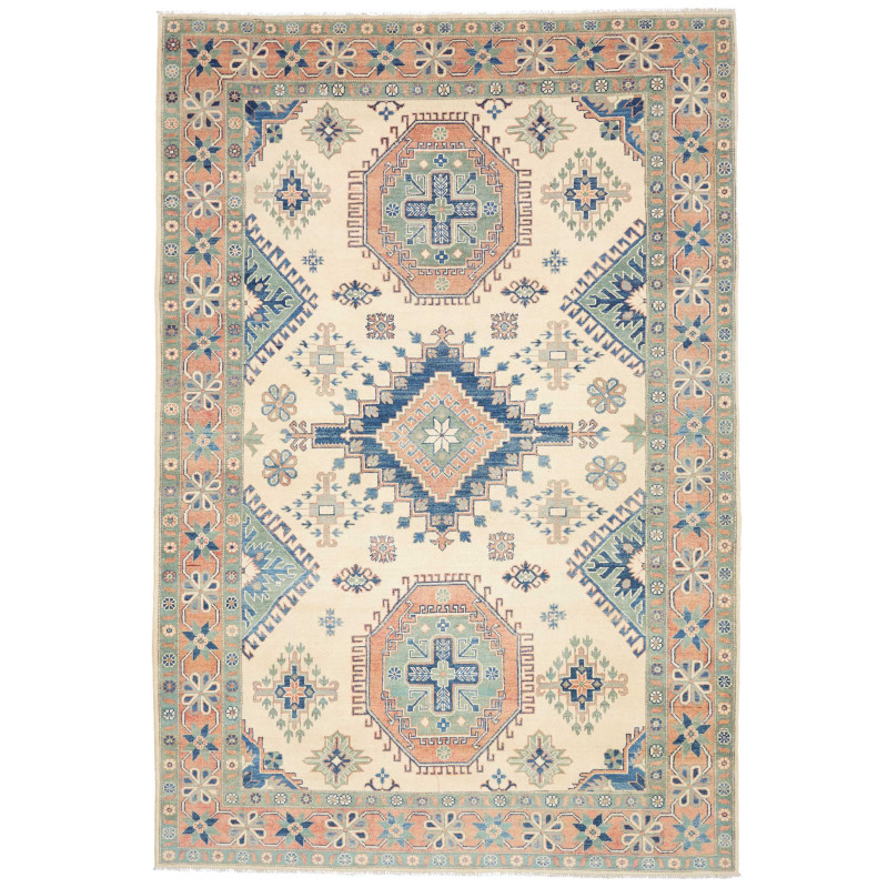 Rug Kazak Co 204x306 Cream Blue