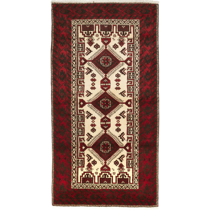 Hand Made Rug Baluch Persia 103x197 Dark Red Iv