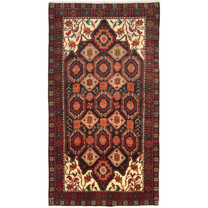 Tappeto Originale Baluch Persia 104x194 Nero Ro