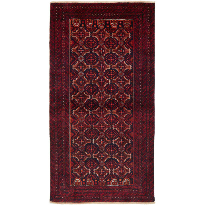 Hand Made Rug Baluch Persia 108x208 Bordeaux Re