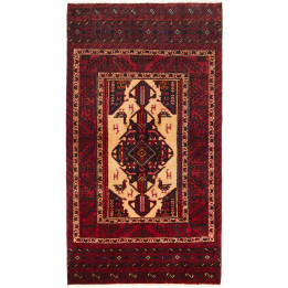 Hand Made Rug Baluch Persia 103x190 Dark Red Iv