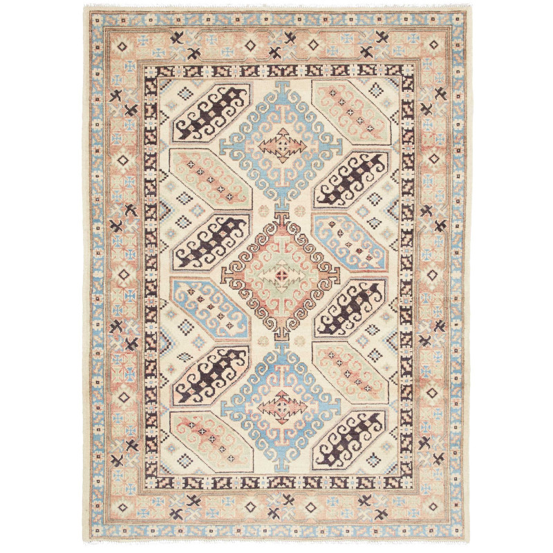 Rug Kazak Co 124x173 Multicolor (cream Light Bl