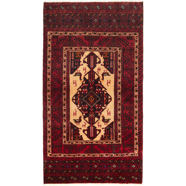 Tappeto Originale Baluch Persia 103x190 Rosso S