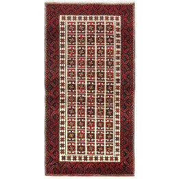 Tappeto Originale Baluch Persia 97x187 Rosso Sc