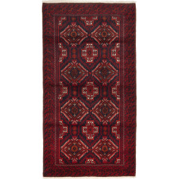 Hand Made Rug Baluch Persia 110x202 Dark Red Br
